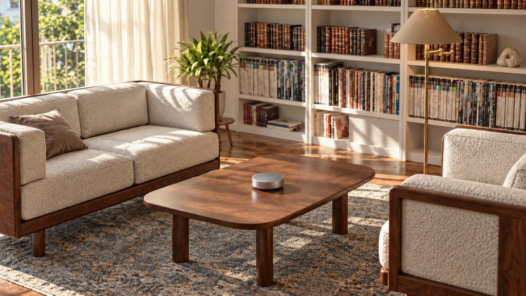 Sono posé sur la table basse, dans le cabinet