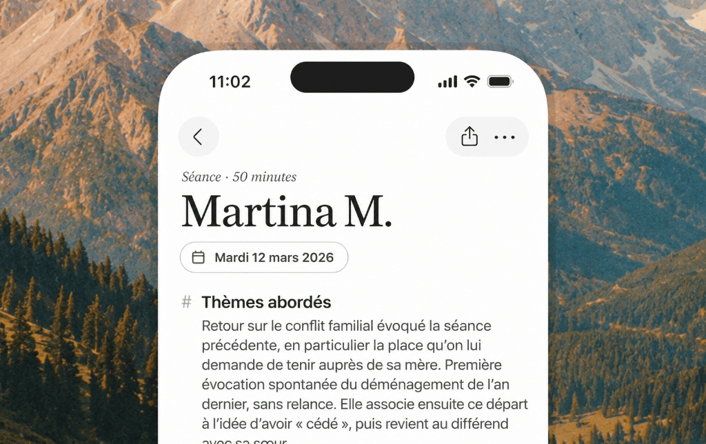 Une note de séance relue dans l’application Sonobase